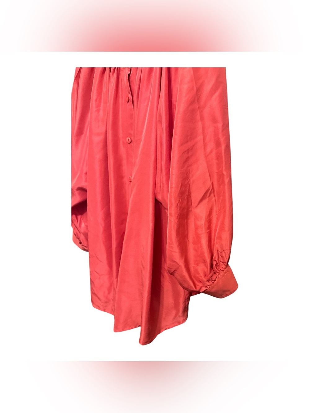 Y2K The Limited 100% Silk Blouse Balloon Sleeve Large Lagenlook Boho VTG Button - Picture 3 of 7